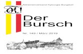 Der Bursch 149 2019 - Altherrenverband Kyburgia Burgdorf · 2019. 5. 15. · Bursch 149 /2019 Seite 2 Redaktor Wieder einmal erscheint „Der Bursch“ diesmal zum 149. Mal. Seit