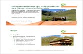 Herausforderungen und Erfolgsfaktoren des Alptourismus in ... · Andreas Muhar │ Herausforderungen und Erfolgsfaktoren des Alptourismus in Österreich │ WSL-Tagung Scuol 2010