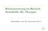Rückerstattung im Bereich Sozialhilfe, Kt. Thurgau¼ckerstattung-SH-2017.pdf1. Rechtsgrundlagen Rechtsquellen § 19 und 19a SHG Kt. Thurgau Art. 62 ff. OR (unrechtmässige Bereicherung)