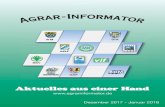 WM STA AELF BBV GAP · 2017. 12. 6. · Dezember 2017 - Januar 2018 AELF WM STA GAP BBV ... Der Agrar-Informator erscheint fünf Mal jährlich mit einer Auflage von 5500 Stück ...