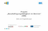 Projekt „Beschäftigungsfähigkeit im Betrieb“ (BiB) · 2020. 1. 30. · Projekt „Beschäftigungsfähigkeit im Betrieb“ (BiB) Ziele und Fragestellungen Mit finanzieller Unterstützung