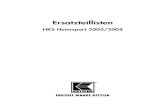 HKS 2003 Ersatzteile - Sport-Thieme · 2015. 2. 20. · Heinz Kettler GmbH & Co. KG Kundenservice Spiel/Sport Postfach 1020 59463 Ense-Parsit Fax 0 29 38 ... 7899-900 40 Laufband
