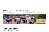Bestenlisten 2012 · 2013. 1. 5. · Bestenlisten 2012 Leichtathletik Club Therwil 3 1 Meisterschaften, Strassenläufe und Meetings 1.1 Medaillen, Finalplatzierungen und Teilnahmen