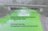 Referat Wasserwerkleitertagung Christoph Haering, Geologiebüro Lienert & Haering … · 2016. 11. 11. · Referat Wasserwerkleitertagung 10. November 2016 MARKIERVERSUCH SITTER 2016