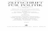 ZEITSCHRIFT FÜR POLITIK - uni-muenchen.de · 2012. 5. 22. · Inhalt Aufsätze Seite Gebhardt, Jürgen: Eric Voegelin und die neuere Entwicklung der Geisteswissenschaften . . 251