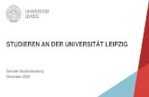 Studieren an der Universität Leipzig · 2021. 1. 4. · STUDIEREN AN DER UNIVERSITÄT LEIPZIG Zentrale Studienberatung ENGAGIEREN UND AUSPROBIEREN 22 Hochschulpolitisch engagieren