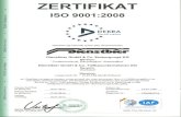 ISO9001:2008 - Dienstbier GmbH · 2017. 5. 18. · ZERTIFIKAT ISO9001:2008 *"-¥-*If..~ ic* DEKRA* ic: •. Dienstbier GmbH&Co.Entsorgungs KG Bereich: Containerdienst, Recyclinghof,