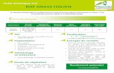 RAY GRASS ITALIEN - MEUSE · 2017. 10. 12. · Espè e % MS UFL UFV MAT (g) PDIN (g) PDIE (g) P (g) a (g) Ray Grass Italien 12,3 0,98 0,95 228 147 98 3 4,3 Valeurs alimentaires (Tables