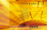 VHS Lahr - Stadt Mahlberg | Startseite · 2020. 9. 8. · 03 Aussenstellen der VHS Impressum ... Erfahren Sie auf einem Rundgang durch den alten histo - rischen Stadtkern mehr von