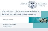 Philipps-Universität Marburg - Informationen zu ......2019/10/10  · 27 Allgemeine Bestimmungen für Prüfungsodnungen der Philipps-Universität Marburg: (1) Eine Prüfungsleistung