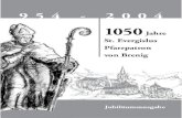 1050 Jahre Evergislus kurz · 2017. 3. 10. · 1050 Jahre Pfarrpatron St. Evergislus Brenig 1 954 - 2004 Jubiläumsausgabe 1050 Jahre St. Evergislus Pfarrpatron von Brenig