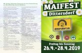 Maifest - dittersdorf.de · Maifest Dittersdorf.. ei n G e m ei nsc hafts proj e kt d e ro t san ä i g e n V r i 26.4. -28.4.2019 Freitag bis Sonntag Wir danken folgenden Sponsoren