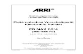 Elektronisches Vorschaltgerät Electronic Ballast EB MAX 2,5/4...Hinweis: Das elektronische Vorschaltgerät EB MAX 2,5/4 entspricht der europäischen EMV Richtlinie 2014/30/EU. Es