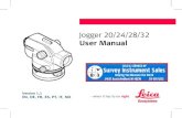 Jogger 20/24/28/32 User Manual - Survey Instrument Sales · 2016. 8. 1. · 1 Jogger 20/24/28/32-1.1.0en EN DE FR ES PT IT NO User Manual (English) This manual contains important