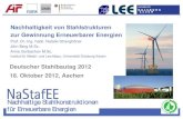 Nachhaltige Stahlkonstruktionen für Erneuerbare Energien · 2012. 11. 5. · Deutscher Stahlbautag 2012 Prof. N. Stranghöner, J. Berg, A. Gorbachov Nachhaltige Stahlkonstruktionen