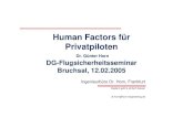 Human Factors für Privatpiloten - SG Lenzburg · 2015. 2. 22. · Human Factors für Privatpiloten Dr. Günter Horn DG-Flugsicherheitsseminar Bruchsal, 12.02.2005 Ingenieurbüro