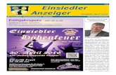 2016 Einsiedler Anzeiger · 2016. 4. 12. · Einsiedler Anzeiger 2016 Mitteilungen - Veranstaltungen - Anzeigen Ortschaft Einsiedel Ausgabe April 2016 Informationen vom Frühjahrsputz