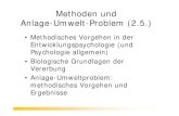 Methoden und Anlage-Umwelt-Problem (2.5.) · 2006. 5. 2. · Methoden und Anlage-Umwelt-Problem (2.5.) • Methodisches Vorgehen in der Entwicklungspsychologie (und Psychologie allgemein)