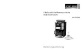 Edelstahl-Kaffeemaschine mit Mahlwerk€¦ · GEFAHR! Stromschlaggefahr! Es besteht die Gefahr eines elektrischen Schlags durch stromführende Teile. Ziehen Sie bei Beschädigungen
