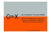 Journalisten-Trends - com.X...• Mai/Juni 2005 Konzeption und Durchführung com.X Institut, Bochum ... 19% Spektrum der Wissenschaft (inkl. Onlineangebot) 15% Spiegel (inkl. Spiegel