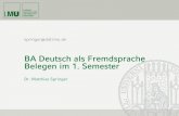 BA Deutsch als Fremdsprache Belegen im 1. Semester · 2020. 11. 7. · 13278 Grundfragen und Methoden des Faches Deutsch als Fremdsprache springer@daf.lmu.de P1.1 Grundfragen und