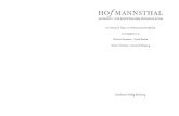 HofMANNSTHAL - COnnecting REpositories · 2013. 10. 24. · Hofmannsthal hatte die literarische Produktion des 1860 geborenen Schweden schon seit 1890 aufmerksam verfolgt. In einem