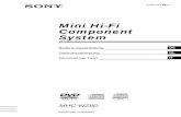 Mini Hi-Fi Component System · 2018. 11. 15. · Firma Sony, dass dieses Produkt den ... HCD-WZ8D DVD TUNER SERIAL NO. SERIAL NUMBER AREA X Regionalcode Fortsetzung auf der nächsten