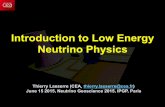 Introduction to Low Energy Neutrino Physics · 2015. 6. 30. · Das kontinuierliche β-Spektrum wäre dann verständlich unter der Annahme, daß beim β-Zerfall mit dem Elektron jeweils
