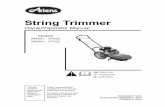 String Trimmer Owner/Operator ManualOwner/Operator Manual Models 946501 - ST622 946301 - ST622 String Trimmer 04644401I 9/04 Supersedes 04644401, A-H Printed in USA ENGLISH FRANÇAIS