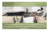Yale Yale CancerCancerCancerCenterCenter ClinicalClinicalTrials … · 2019. 10. 3. · Yale Yale CancerCancerCancerCenterCenter ClinicalClinicalTrials TrainingTrials Training OvercomingBarriersOvercoming