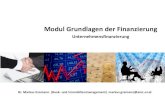 Modul Grundlagen der Finanzierung - MBA studium · 2020. 9. 28. · Grundlagen der Finanzierung Dr. Markus Gramann 11 Wichtige Begriffsabgrenzungen – Die Investition Investition: