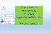 Informationen zur Profiloberstufe im Verbund Bergedorfer Stadtteilschulen · 2021. 3. 23. · Profiloberstufe im Verbund Bergedorfer Stadtteilschulen Profile 2021-2023. Kernfächer