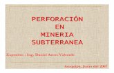 Perforacion en mineria subterranea - MINERO ARTESANAL