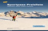 Sportpass-Preisliste - Jungfrau