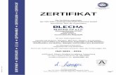 Unterzertifikat 03-A4 ISO 9001 Blecha sro d