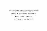 Investitionsprogramm des Landes Berlin für die Jahre 2019 ...