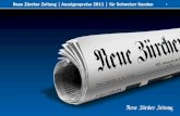 Neue Zürcher Zeitung Anzeigenpreise 2011 für Schweizer Kunden