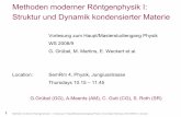 Methoden moderner Röntgenphysik I: Struktur und Dynamik ...