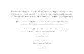Cationic Antimicrobial Peptides: Thermodynamic ...