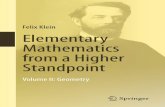 Felix Klein Elementary Mathematics from a Higher Standpoint