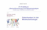 F1-Praktikum „Genomforschung und Sequenzanalyse