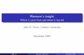 Riemann's Insight - Carleton University