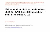 Simulation eines 435 MHz-Dipols mit 4NEC2