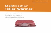 safEtY instructions Elektrischer Teller-Wärmer