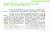 Catalyse Biocatalyse, bioconversion et biotechnologie blanche