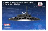 LED Hallentiefstrahler UFO High Bay Light - a50.de Zuverlssigkeit Innovation. LED Hallentiefstrahler UFO 150W Technische Angaben Abmessungen optional dimmbar; 1-10V, PWM oder Potentiometer