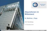 Akquisitionen im Mittelstand - LMU   Geschftsttigkeit international. ... TIC Market (2012 Umsatz) ~ 35% des ... (Equity-) Joint Venture Erwerb von