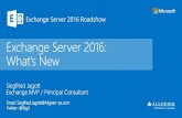 Exchange Server 2016 Overview - allgeier-ps. Server 2016 Feedback Feedback Feedback Validierung fr On-Premise-Freigabe Einfhrung einer Funktion Verfeinerung und Erweiterung Office