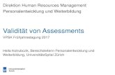 Validit¤t von Assessments - .Akzeptanz von Assessmentverfahren Direktion HRM Personalentwicklung
