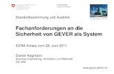 Fachanforderungen an die Sicherheit von GEVER als .Programm GEVER Bund | Daniel Hagmann, GS VBS 3